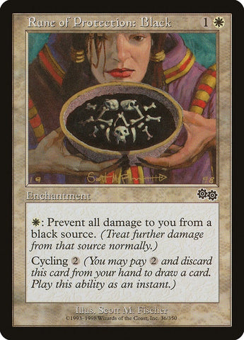 Image for Rune of Protection: Black (36) [Urza's Saga]