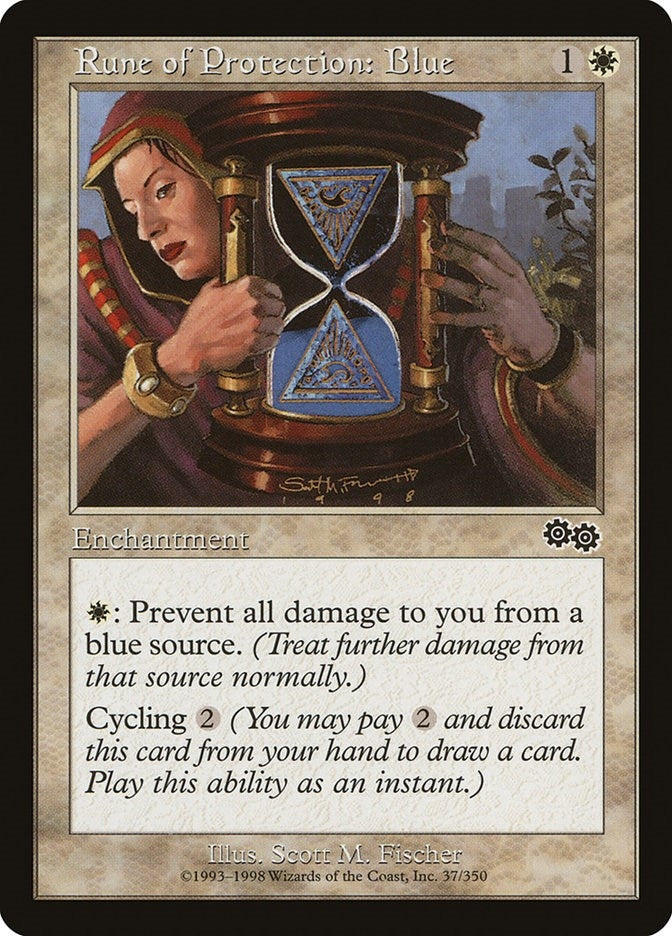 Image for Rune of Protection: Blue (37) [Urza's Saga]