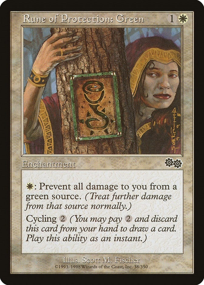 Image for Rune of Protection: Green (38) [Urza's Saga]