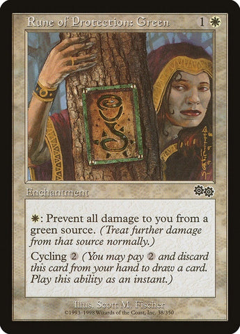Image for Rune of Protection: Green (38) [Urza's Saga]