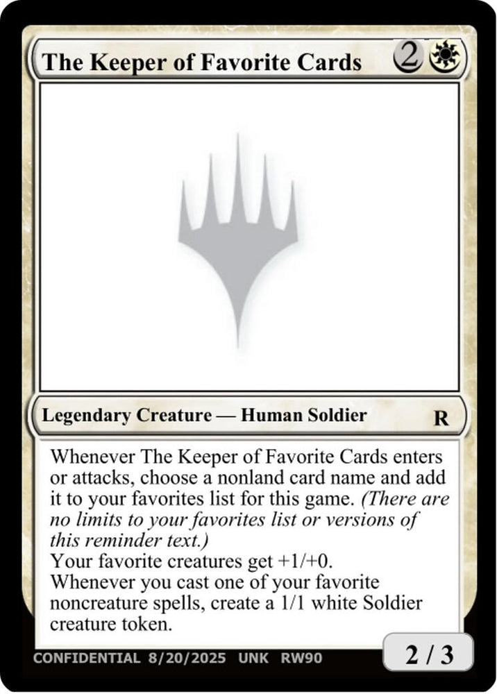 Image for The Keeper of Favorite Cards (8/20/2025) (Un-Known Event Playtest Cards) (UNK) - Magic: The Gathering