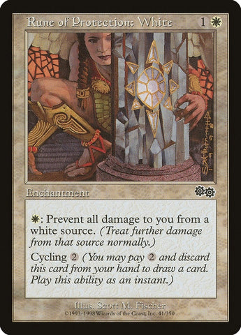 Image for Rune of Protection: White (41) [Urza's Saga]