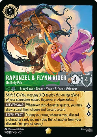 Image for Rapunzel & Flynn Rider - Unlikely Pair (100/204) (Attack of the Vine!) (13) - Disney Lorcana
