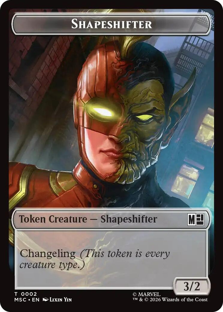 Image for Shapeshifter (0002) // Villain (0009) Double-Sided Token (2 // 9) (Commander: Marvel Super Heroes) (MSC) - Magic: The Gathering
