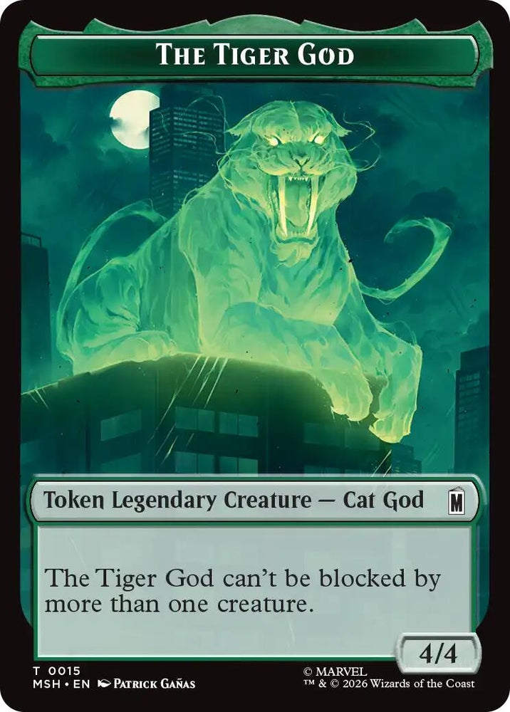 Image for The Tiger God // Sturdy Shield Double-Sided Token (15 // 21) (Marvel Super Heroes) (MSH) - Magic: The Gathering