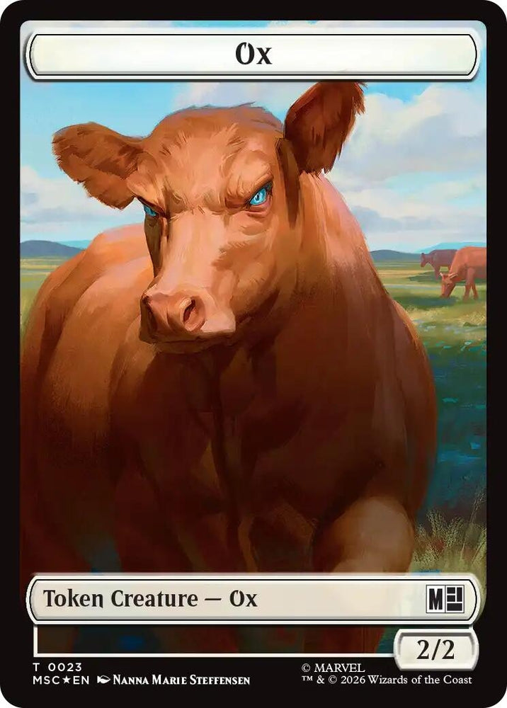 Image for Ox (0023) // Construct (0030) Double-Sided Token (Surge Foil) (23 // 30) (Commander: Marvel Super Heroes) (MSC) - Magic: The Gathering