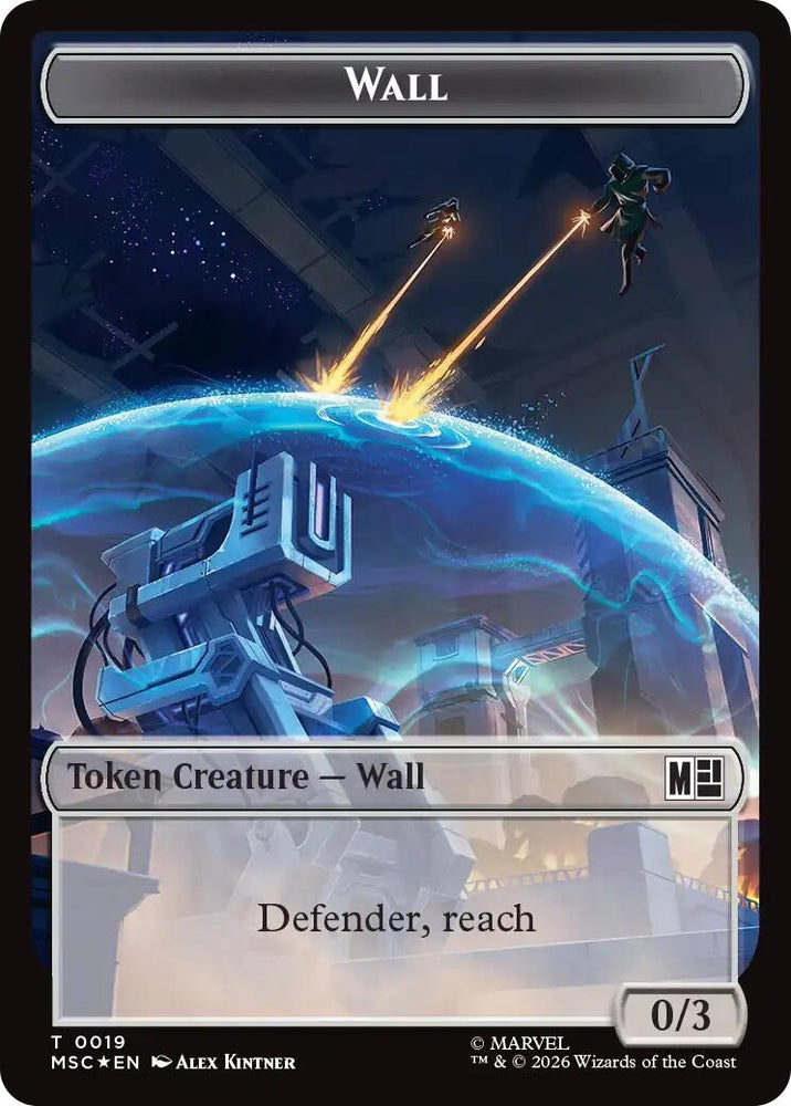 Image for Wall (0019) // Merfolk (0024) Double-Sided Token (Surge Foil) (19 // 24) (Commander: Marvel Super Heroes) (MSC) - Magic: The Gathering