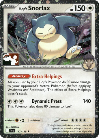 Image for Hop's Snorlax - 117/159 (Cosmos Holo) (117/159) (Prize Pack Series Cards) - Pokemon