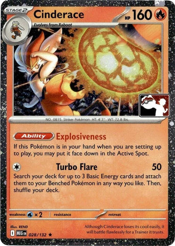 Image for Cinderace - 028/132  (Cosmos Holo) (028/132) (Prize Pack Series Cards) - Pokemon