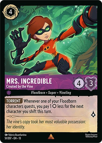 Image for Mrs. Incredible - Created by the Vine (51/204) (Attack of the Vine!) (13) - Disney Lorcana