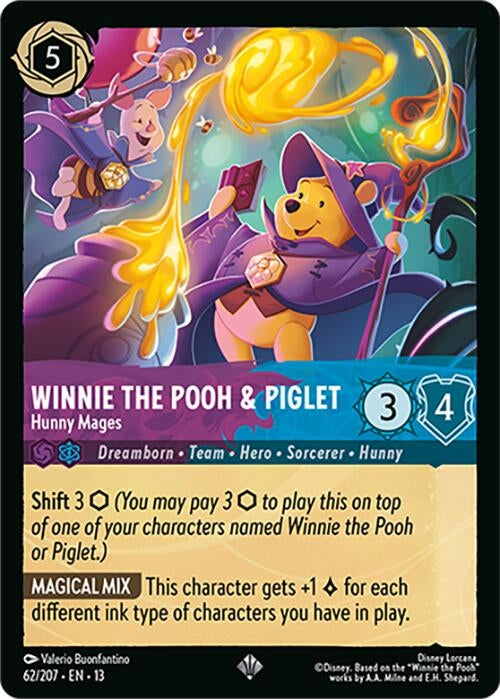 Image for Winnie the Pooh & Piglet - Hunny Mages (62/204) (Attack of the Vine!) (13) - Disney Lorcana