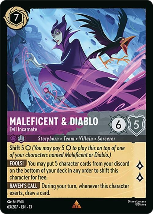 Image for Maleficent & Diablo - Evil Incarnate (63/204) (Attack of the Vine!) (13) - Disney Lorcana