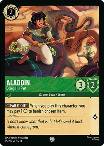 Image for Aladdin - Doing His Part (85/204) (Attack of the Vine!) (13) - Disney Lorcana