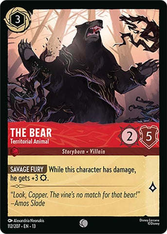 Image for The Bear - Territorial Animal (112/204) (Attack of the Vine!) (13) - Disney Lorcana