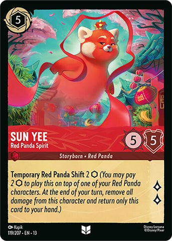 Image for Sun Yee - Red Panda Spirit (119/204) (Attack of the Vine!) (13) - Disney Lorcana