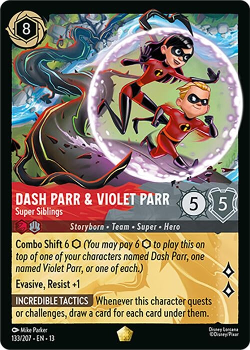 Image for Dash Parr & Violet Parr - Super Siblings (133/204) (Attack of the Vine!) (13) - Disney Lorcana