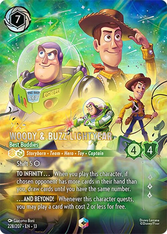 Image for Woody & Buzz Lightyear - Best Buddies (Enchanted) (228/204) (Attack of the Vine!) (13) - Disney Lorcana