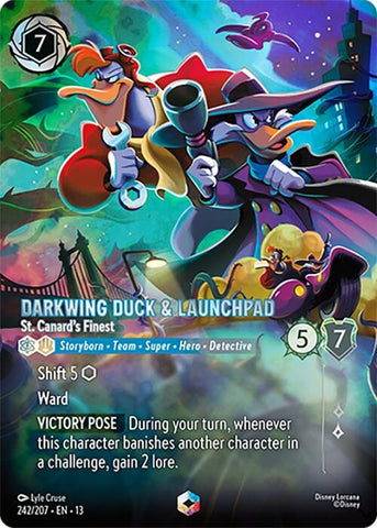 Image for Darkwing Duck & Launchpad - St. Canard's Finest (Enchanted) (242/204) (Attack of the Vine!) (13) - Disney Lorcana