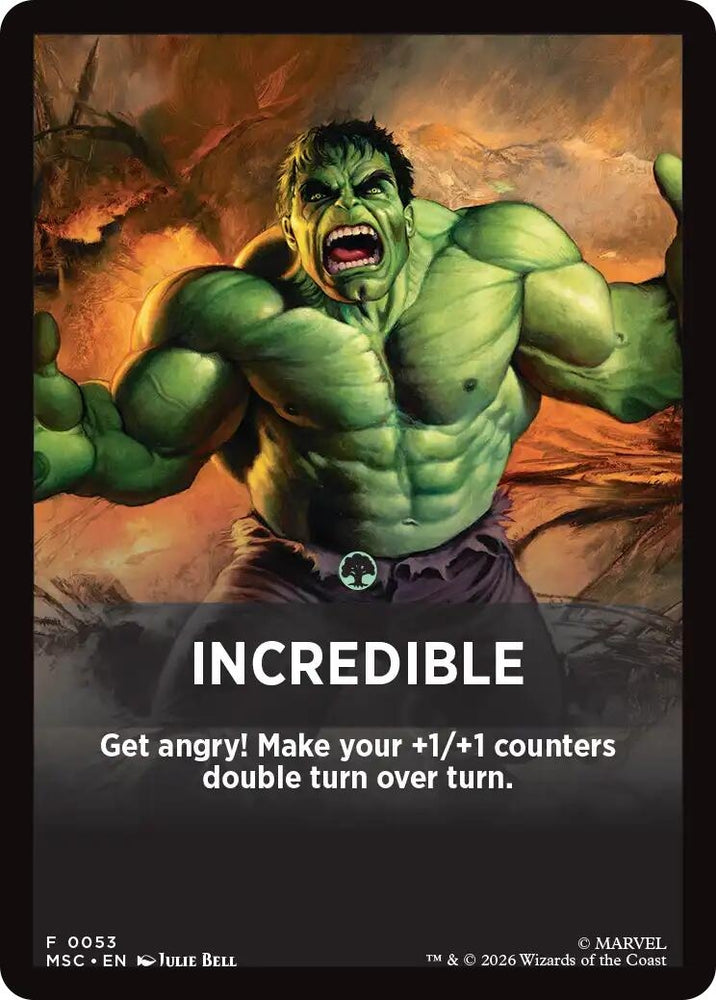 Image for Incredible Theme Card (53) (Commander: Marvel Super Heroes) (MSC) - Magic: The Gathering