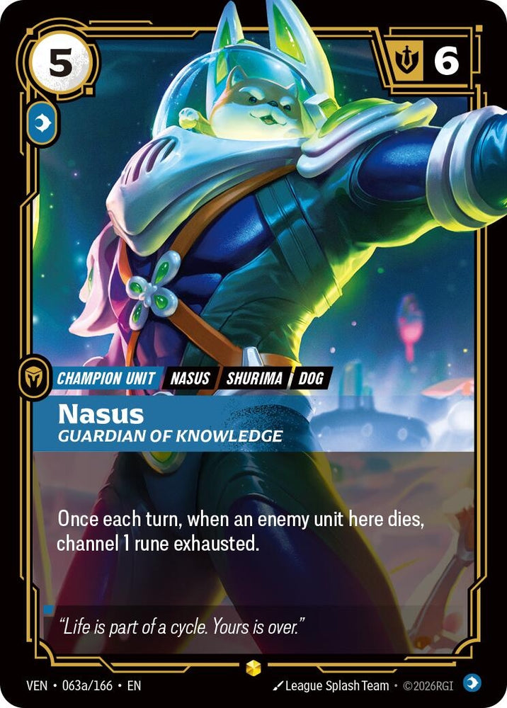 Image for Nasus, Guardian of Knowledge (Alternate Art) (063a/166) (Vendetta) (VEN) - Riftbound: League of Legends Trading Card Game