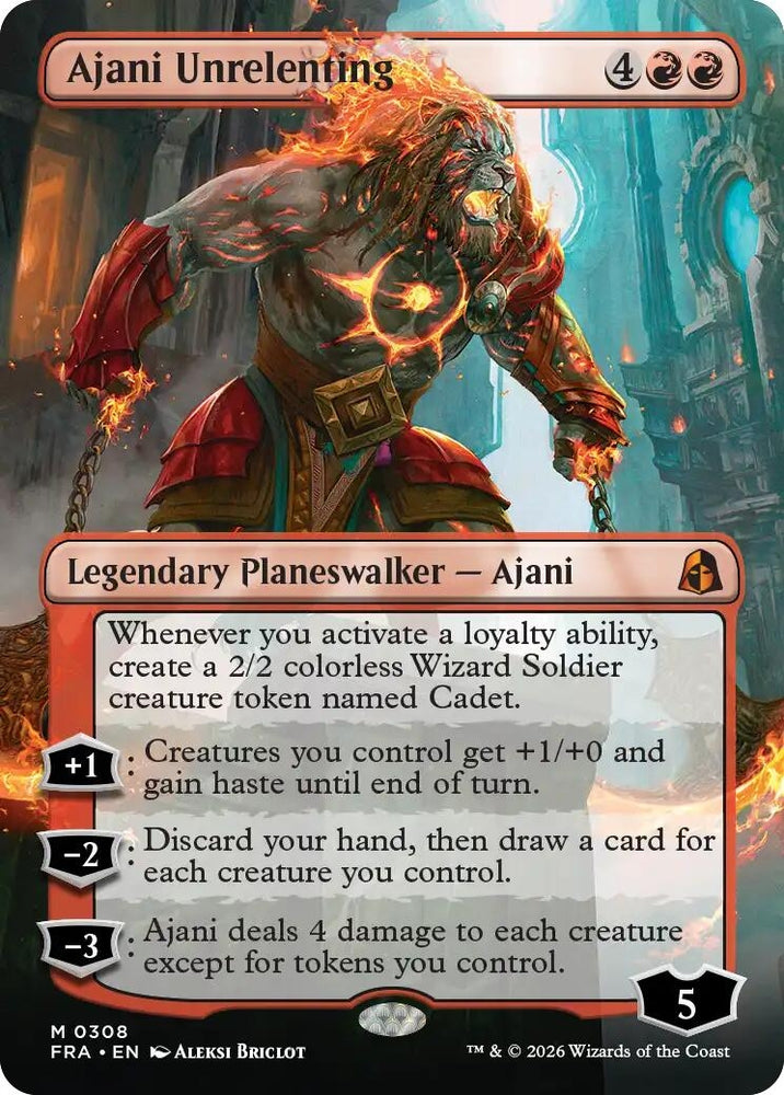 Image for Ajani Unrelenting (Borderless) (308) (Reality Fracture) (FRA) - Magic: The Gathering
