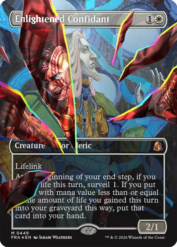 Image for Enlightened Confidant (Borderless) (Facet Foil) (449) (Reality Fracture) (FRA) - Magic: The Gathering
