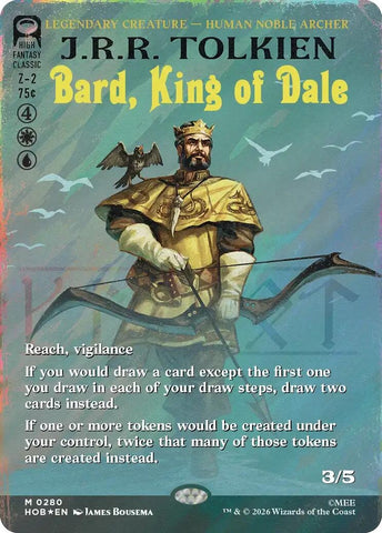Image for Bard, King of Dale (Borderless) (Surge Foil) (280) (The Hobbit) (HOB) - Magic: The Gathering