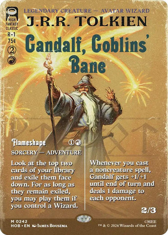 Image for Gandalf, Goblins' Bane (Borderless) (242) (The Hobbit) (HOB) - Magic: The Gathering