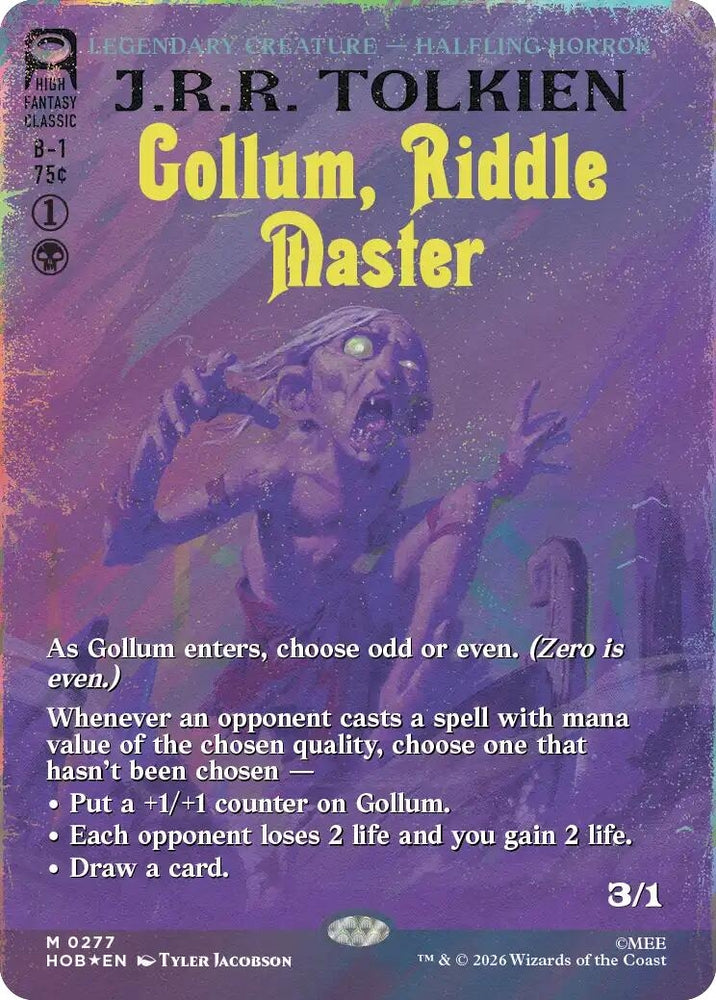 Image for Gollum, Riddle Master (Borderless) (Surge Foil) (277) (The Hobbit) (HOB) - Magic: The Gathering