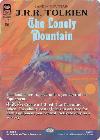 Image for The Lonely Mountain (Borderless) (Surge Foil) (284) (The Hobbit) (HOB) - Magic: The Gathering