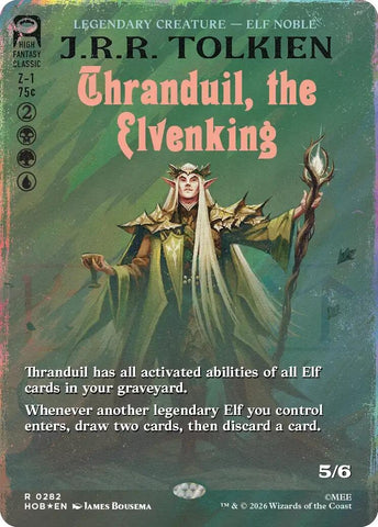 Image for Thranduil, the Elvenking (Borderless) (Surge Foil) (282) (The Hobbit) (HOB) - Magic: The Gathering