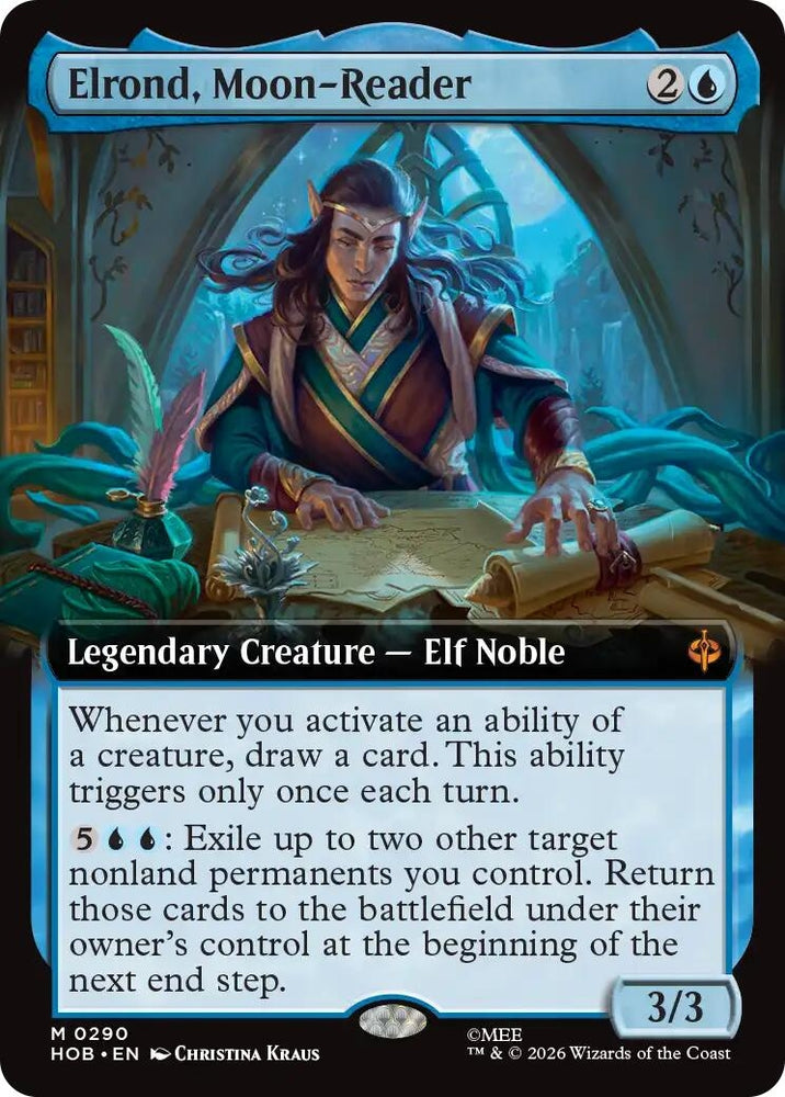 Image for Elrond, Moon-Reader (Extended Art) (290) (The Hobbit) (HOB) - Magic: The Gathering