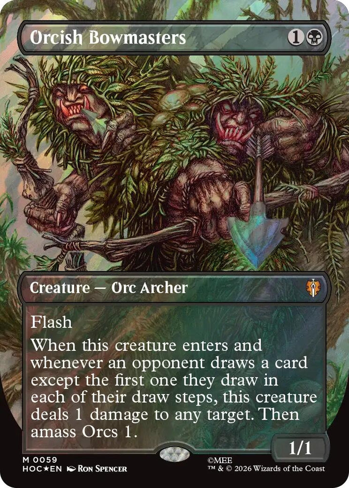 Image for Orcish Bowmasters (Borderless) (Surge Foil) (59) (The Hobbit: Eternal-Legal) (HOC) - Magic: The Gathering