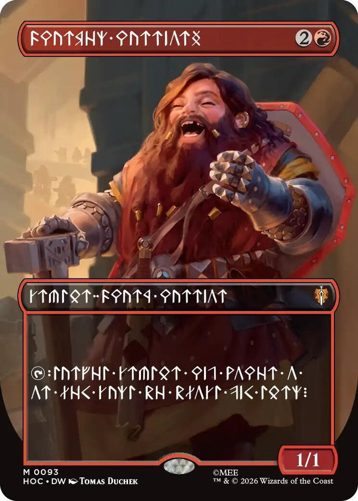 Image for Dwarven Warriors (Borderless) (Dwarvish) (93) (The Hobbit: Eternal-Legal) (HOC) - Magic: The Gathering