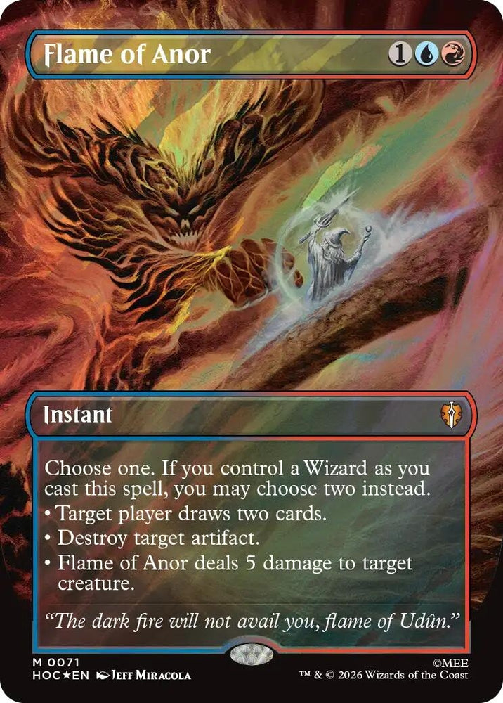 Image for Flame of Anor (Borderless) (Surge Foil) (71) (The Hobbit: Eternal-Legal) (HOC) - Magic: The Gathering