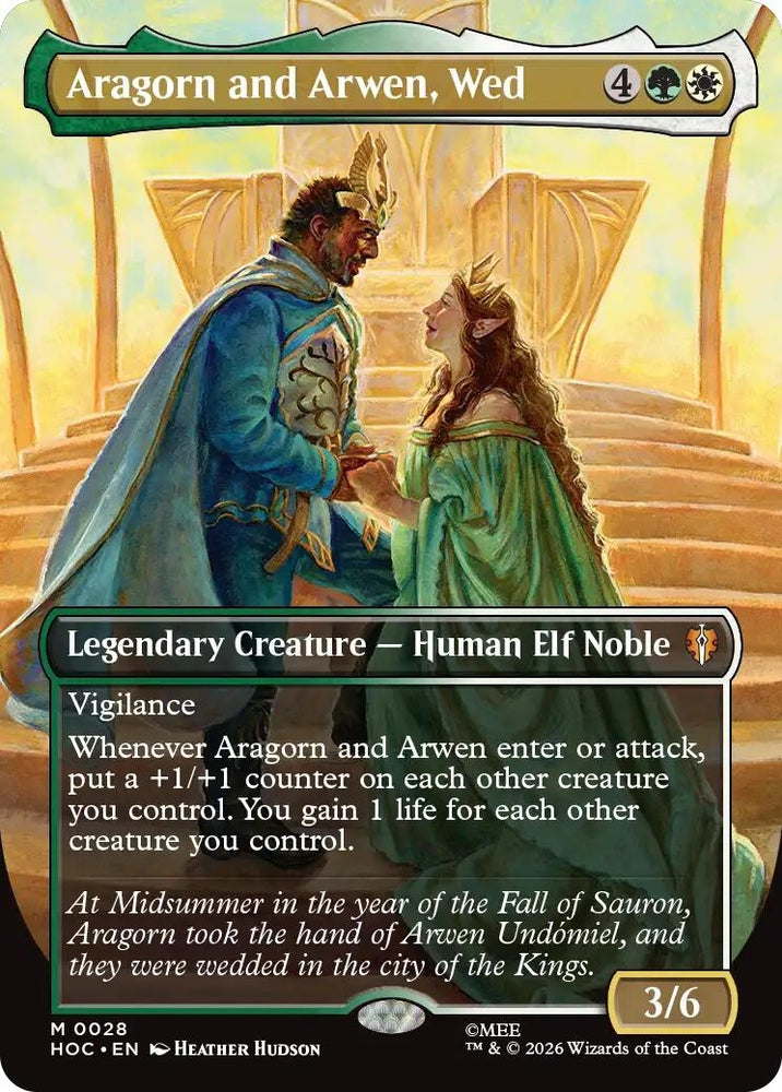 Image for Aragorn and Arwen, Wed (Borderless) (28) (The Hobbit: Eternal-Legal) (HOC) - Magic: The Gathering