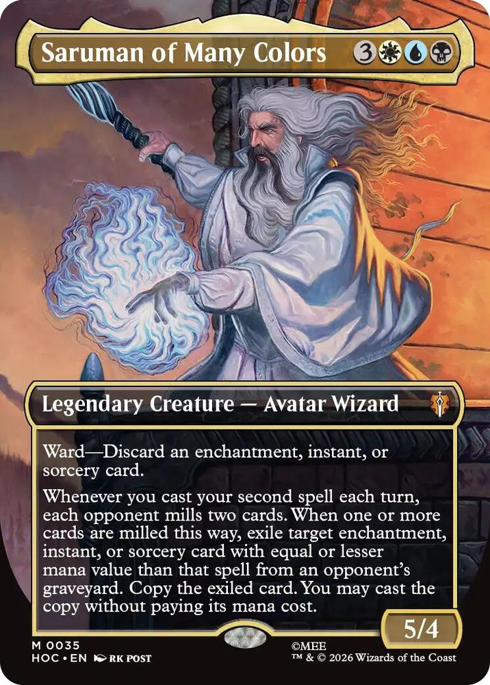 Image for Saruman of Many Colors (Borderless) (35) (The Hobbit: Eternal-Legal) (HOC) - Magic: The Gathering