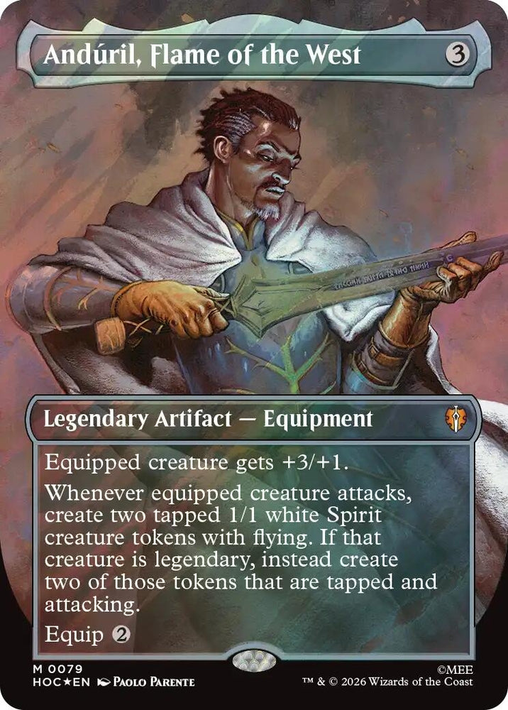 Image for Anduril, Flame of the West (Borderless) (Surge Foil) (79) (The Hobbit: Eternal-Legal) (HOC) - Magic: The Gathering