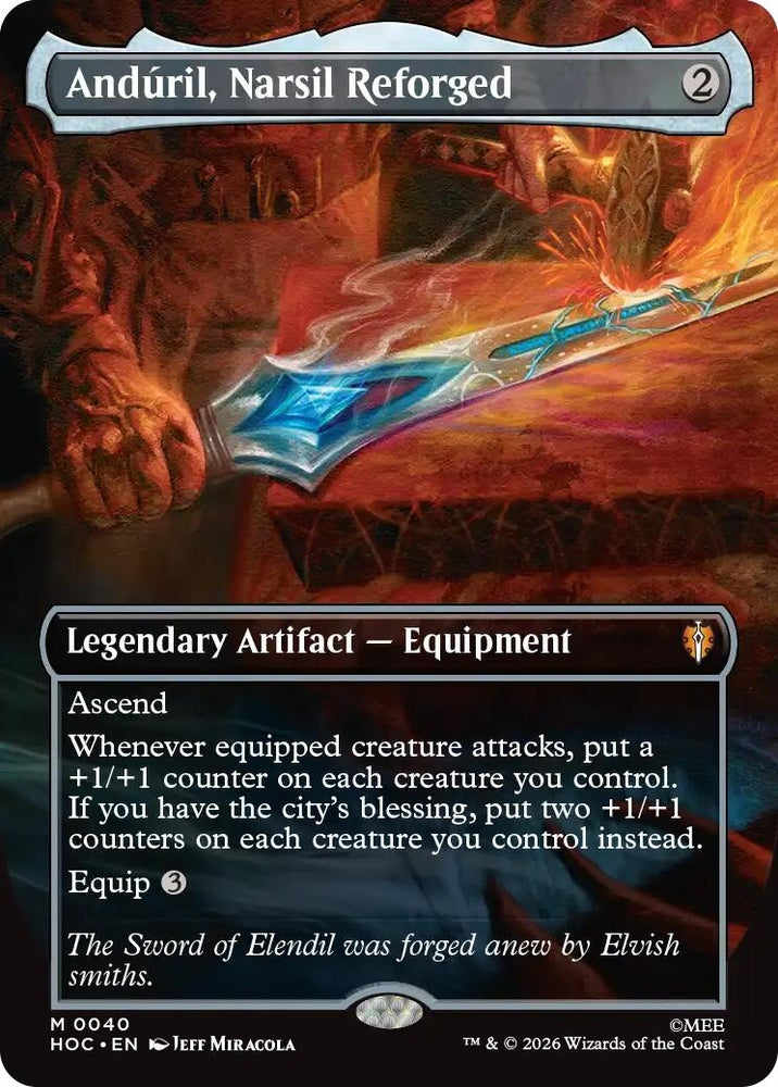 Image for Anduril, Narsil Reforged (Borderless) (40) (The Hobbit: Eternal-Legal) (HOC) - Magic: The Gathering