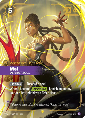 Image for Mel, Defiant Soul (Overnumbered) (188/166) (Vendetta) (VEN) - Riftbound: League of Legends Trading Card Game