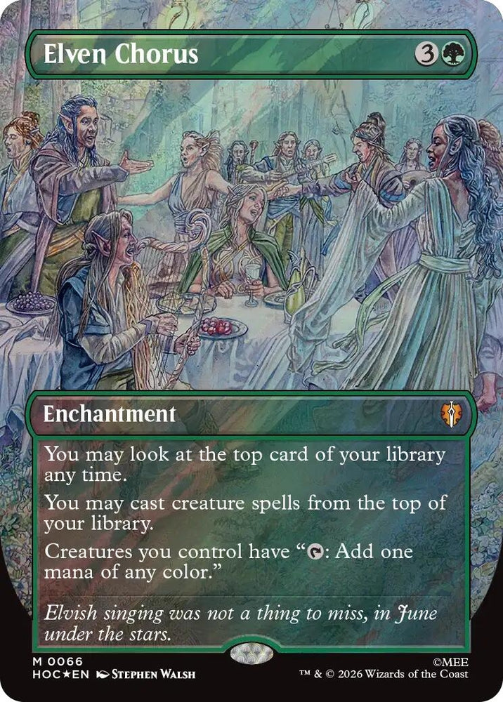 Image for Elven Chorus (Borderless) (Surge Foil) (66) (The Hobbit: Eternal-Legal) (HOC) - Magic: The Gathering