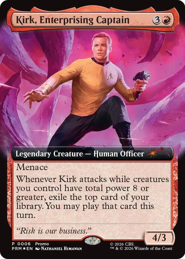 Image for Kirk, Enterprising Captain (Extended Art) (6) (Media Promos) (MEDIA) - Magic: The Gathering