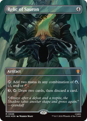 Image for Relic of Sauron (Borderless) (Surge Foil) (86) (The Hobbit: Eternal-Legal) (HOC) - Magic: The Gathering