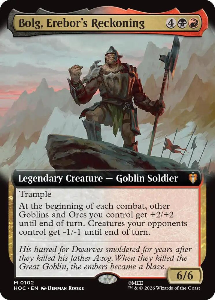 Image for Bolg, Erebor's Reckoning (Extended Art) (102) (The Hobbit: Eternal-Legal) (HOC) - Magic: The Gathering