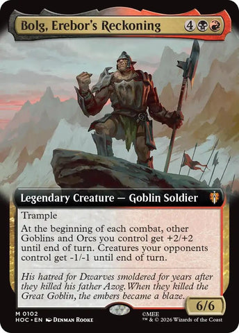 Image for Bolg, Erebor's Reckoning (Extended Art) (102) (The Hobbit: Eternal-Legal) (HOC) - Magic: The Gathering