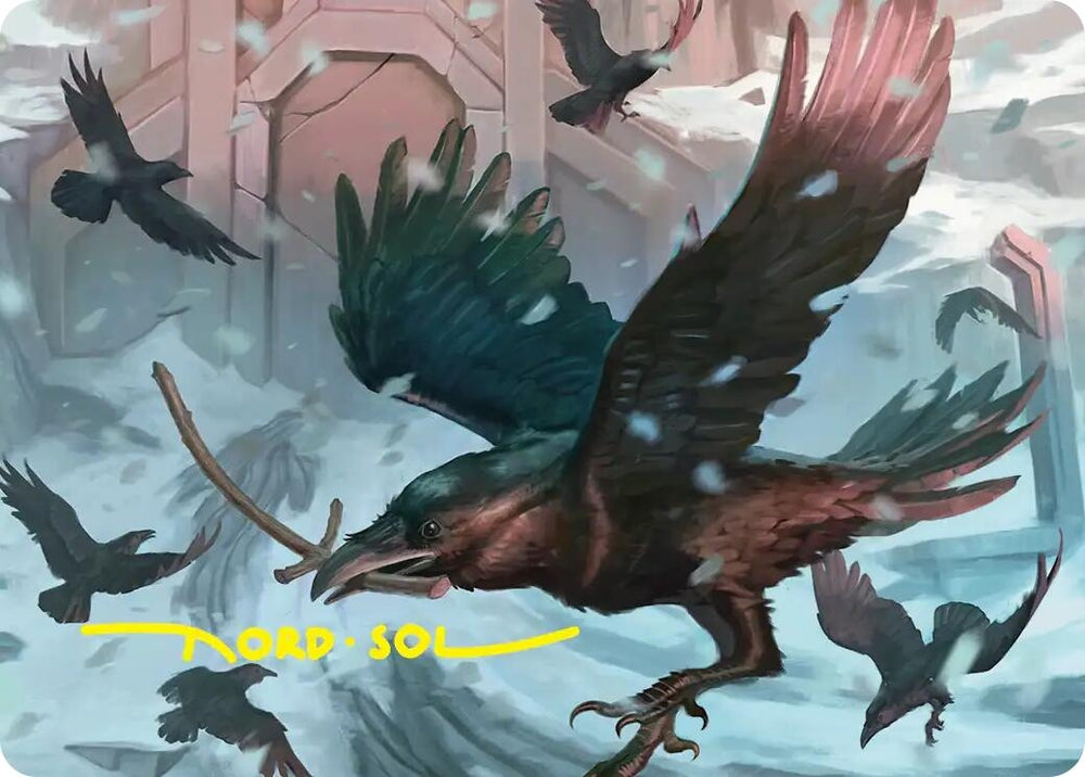 Image for Ravenhill Flock Art Card (Gold-Stamped Signature) (11) (Art Series: The Hobbit) (ASHOB) - Magic: The Gathering