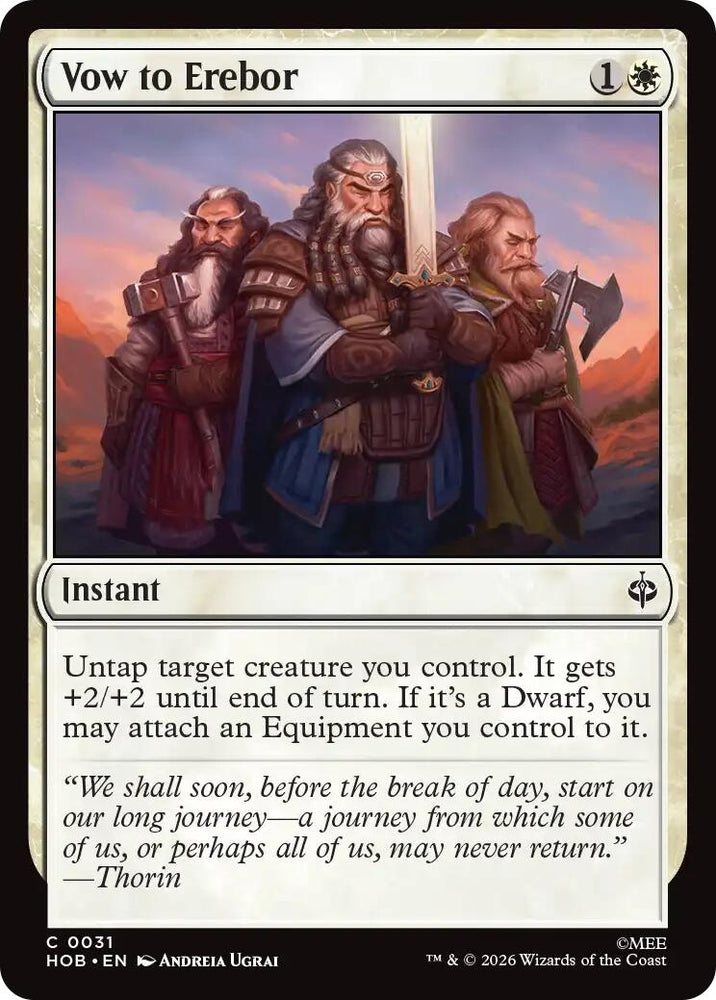 Image for Vow to Erebor (31) (The Hobbit) (HOB) - Magic: The Gathering