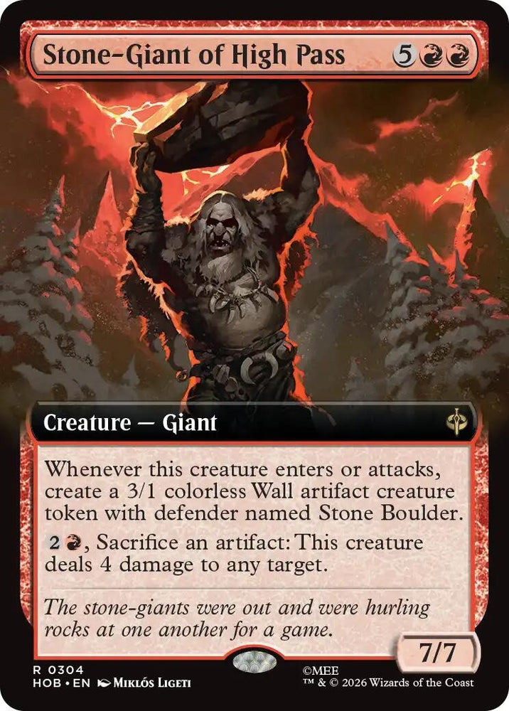 Image for Stone-Giant of High Pass (Extended Art) (304) (The Hobbit) (HOB) - Magic: The Gathering