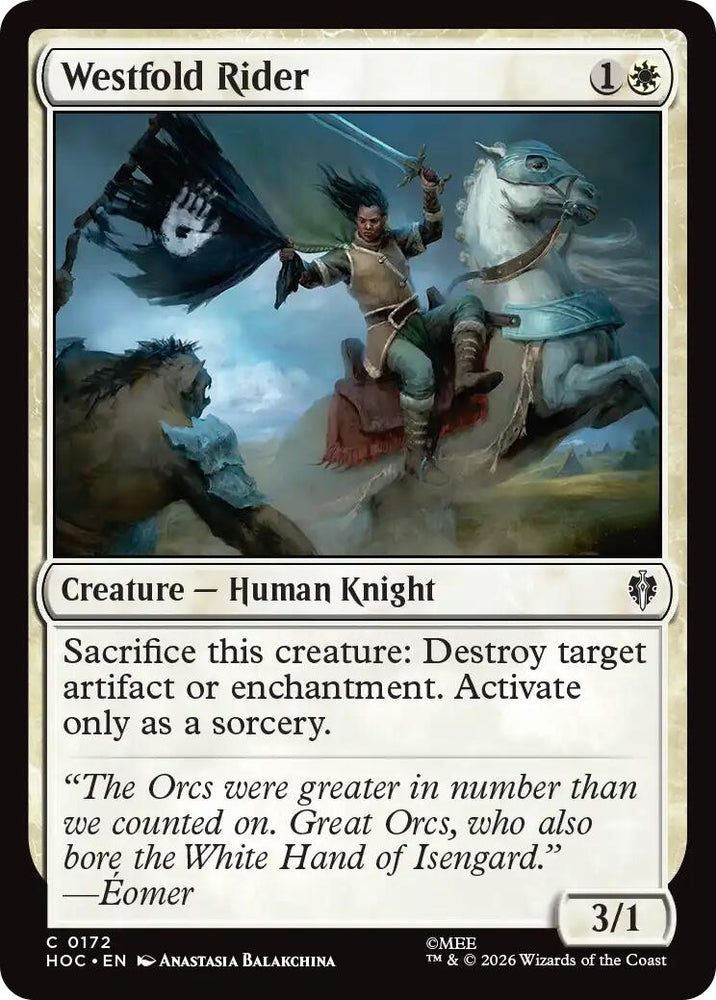 Image for Westfold Rider (172) (The Hobbit: Eternal-Legal) (HOC) - Magic: The Gathering