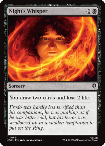 Image for Night's Whisper (189) (The Hobbit: Eternal-Legal) (HOC) - Magic: The Gathering